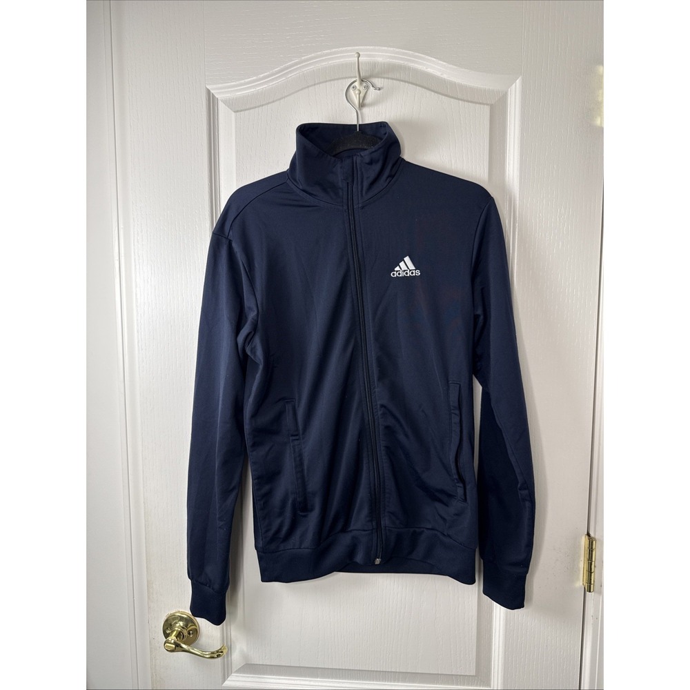 Adidas Navy Full Zip Track Jacket Size XS Mock Neck Athletic Zip Up